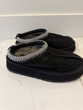 UGG Black Slip-On Shearling Lined Shoes